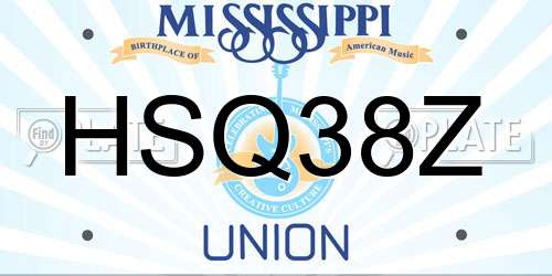 HSQ38Z Mississippi License Plate