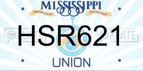 HSR621 Mississippi License Plate