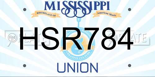 HSR784 Mississippi License Plate