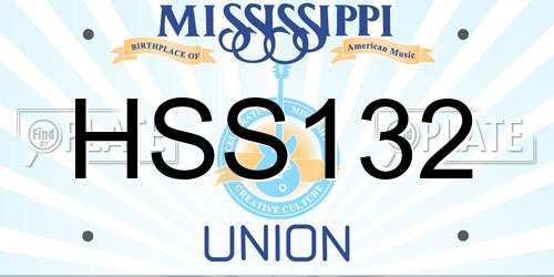 HSS132 Mississippi License Plate