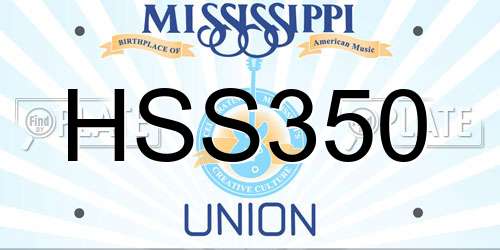 HSS350 Mississippi License Plate