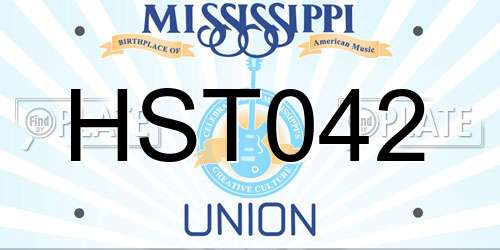 HST042 Mississippi License Plate