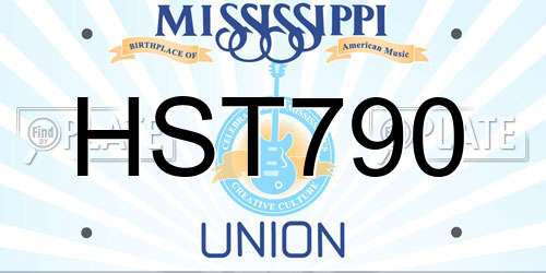 HST790 Mississippi License Plate