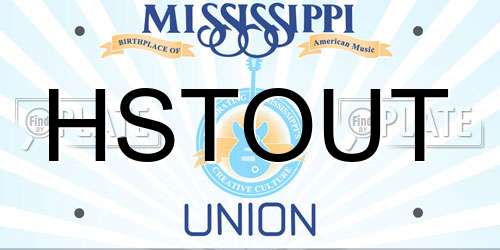 HSTOUT Mississippi License Plate