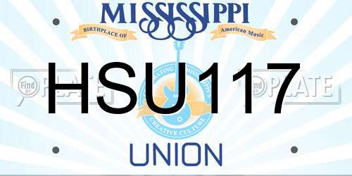 HSU117 Mississippi License Plate