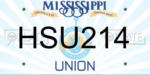 HSU214 Mississippi License Plate