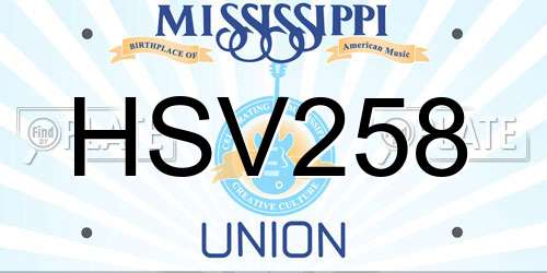 HSV258 Mississippi License Plate