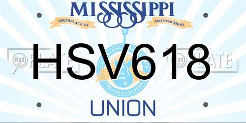HSV618 Mississippi License Plate