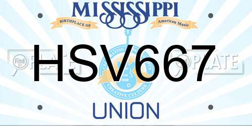 HSV667 Mississippi License Plate