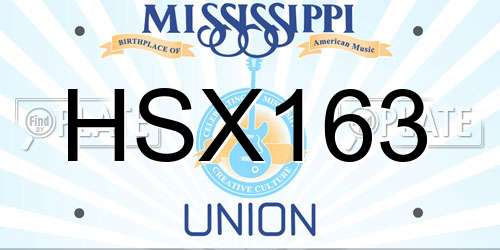 HSX163 Mississippi License Plate