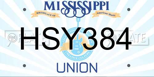 HSY384 Mississippi License Plate
