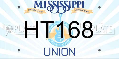 HT168 Mississippi License Plate