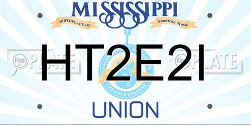 HT2E2I Mississippi License Plate