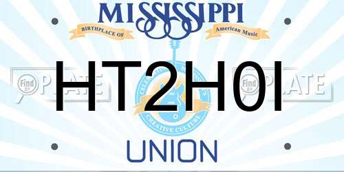 HT2H0I Mississippi License Plate