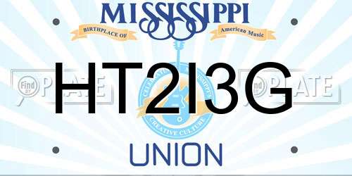 HT2I3G Mississippi License Plate