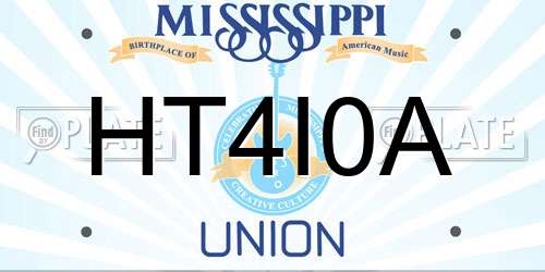 HT4I0A Mississippi License Plate