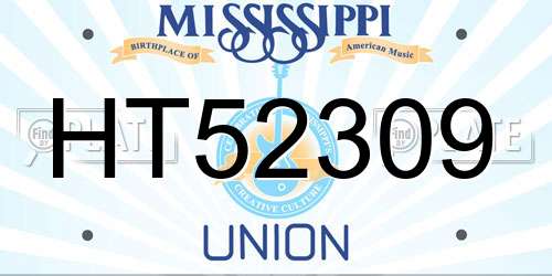HT52309 Mississippi License Plate