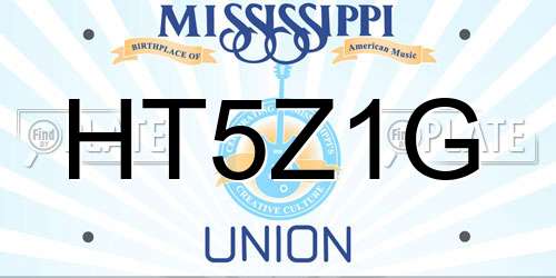 HT5Z1G Mississippi License Plate