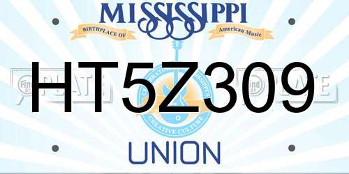 HT5Z309 Mississippi License Plate