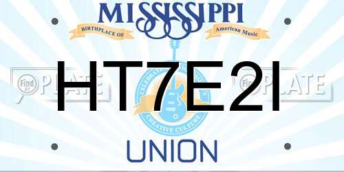 HT7E2I Mississippi License Plate