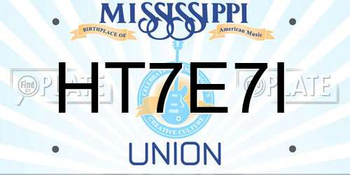 HT7E7I Mississippi License Plate