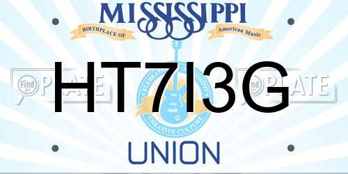 HT7I3G Mississippi License Plate