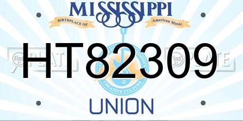 HT82309 Mississippi License Plate