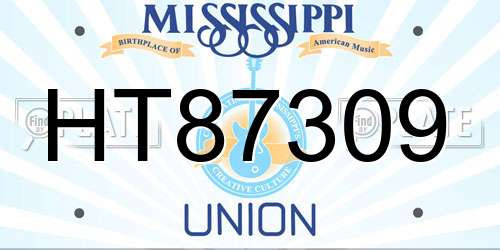 HT87309 Mississippi License Plate