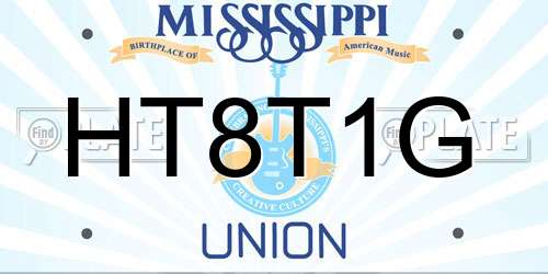 HT8T1G Mississippi License Plate