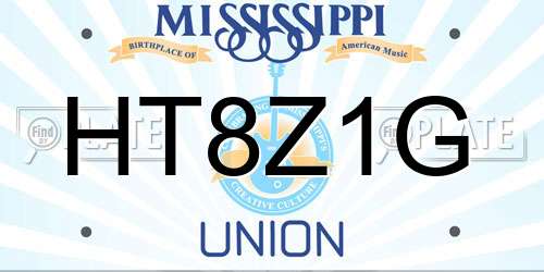 HT8Z1G Mississippi License Plate