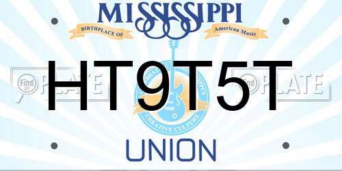 HT9T5T Mississippi License Plate