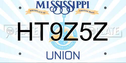 HT9Z5Z Mississippi License Plate