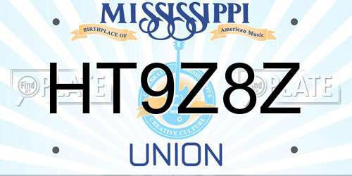 HT9Z8Z Mississippi License Plate