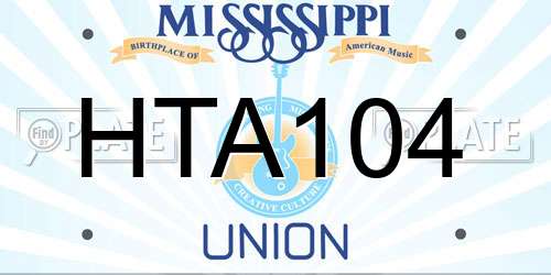 HTA104 Mississippi License Plate