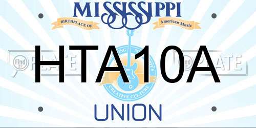 HTA10A Mississippi License Plate