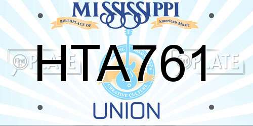 HTA761 Mississippi License Plate