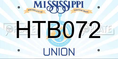 HTB072 Mississippi License Plate