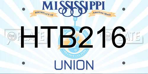 HTB216 Mississippi License Plate