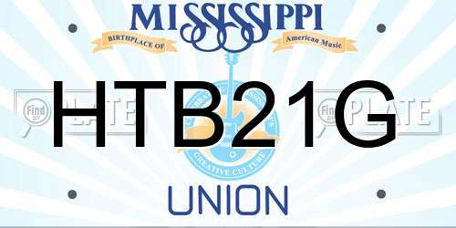 HTB21G Mississippi License Plate