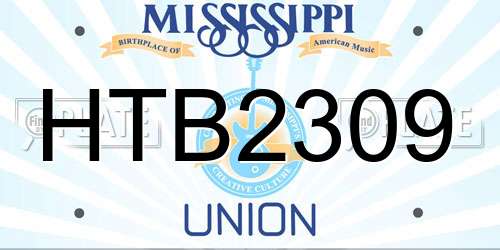 HTB2309 Mississippi License Plate
