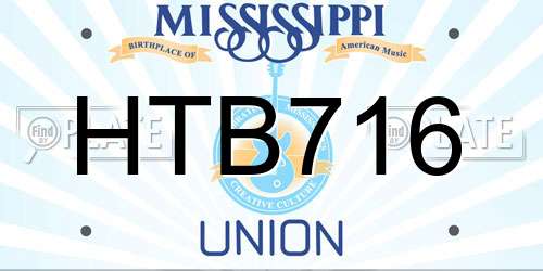 HTB716 Mississippi License Plate