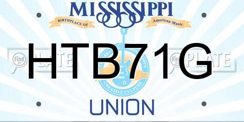 HTB71G Mississippi License Plate