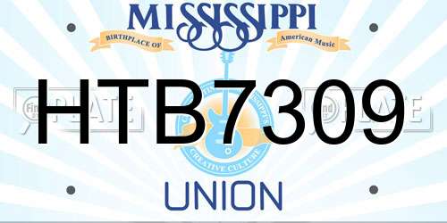 HTB7309 Mississippi License Plate