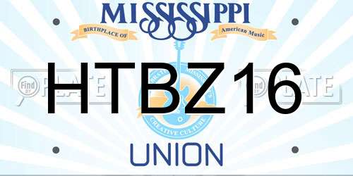 HTBZ16 Mississippi License Plate