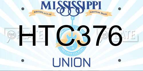 HTC376 Mississippi License Plate