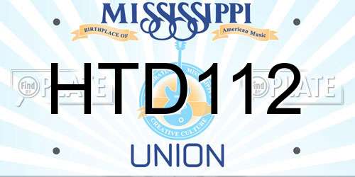HTD112 Mississippi License Plate