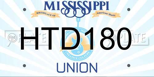 HTD180 Mississippi License Plate