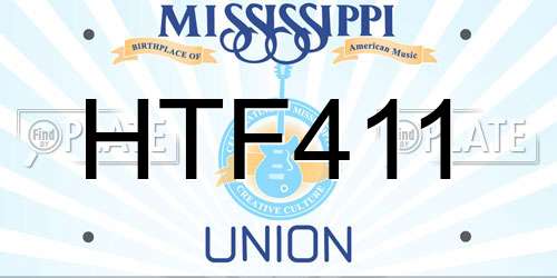 HTF411 Mississippi License Plate