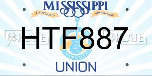 HTF887 Mississippi License Plate