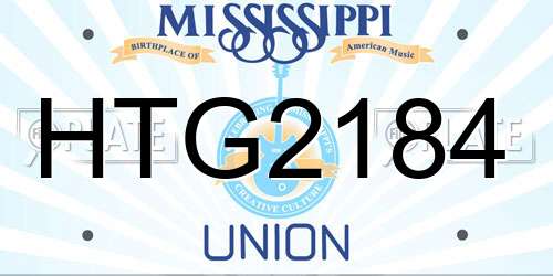 HTG2184 Mississippi License Plate